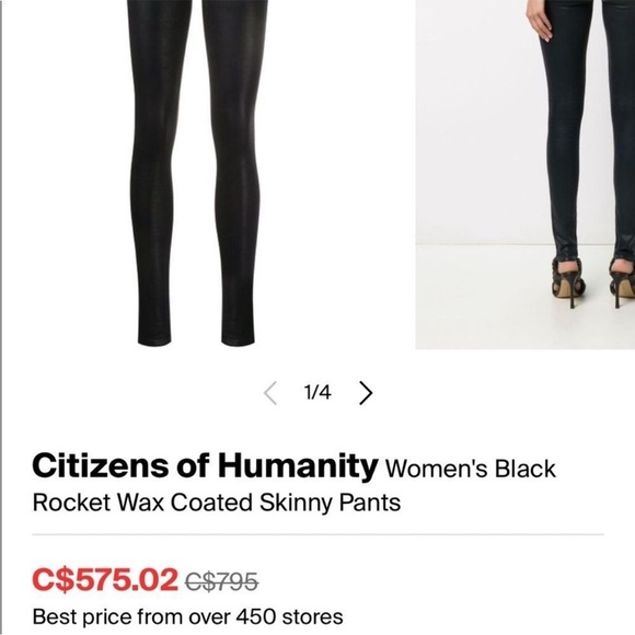 Citizens of Humanity Rocket High Rise Wax Coated Leatherette Skinny Jeans - Picture 8 of 14